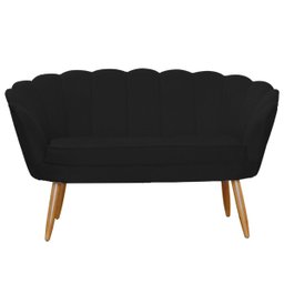 Namoradeira Poltrona Decorativa Pétala Pé Palito Suede Preto - Fm - 5