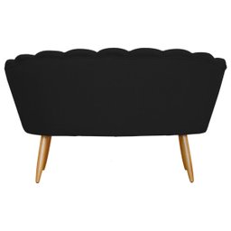 Namoradeira Poltrona Decorativa Pétala Pé Palito Suede Preto - Fm - 4