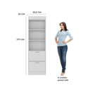 Ver imagem 4 de Estante de Livros 53,5CMX177CM Livreiro Office com 2 Portas e 2 Prateleiras Vegas Branco