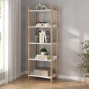 Ver imagem 1 de Estante de Livros 63,6CMX183CM Livreiro Office com 5 Prateleiras Organizadoras Vivace Marrom/Marron