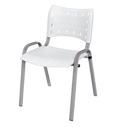 Cadeira Iso Base Cinza, Igreja, Escola, Escritório - Branco Kit 1 Peça - 2