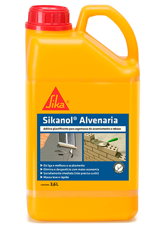 Sikanol Alvenaria 3,6l Aditivo Plastificante Para Massas