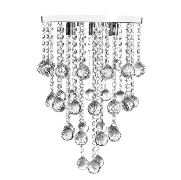 Luminária de Cristal, para Sala, Recepção , com 50cm de Altura, Base de Inox 30cm de Diâmetro, Esfer - 3