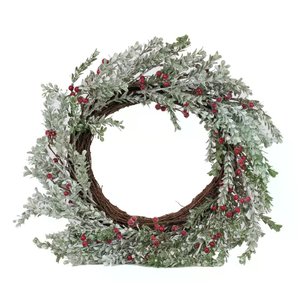 Guirlanda Folhas e Frutas Nevadas Vrm/vrd 50cm