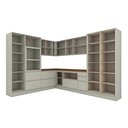Ver imagem 4 de Cozinha Completa Fineze 12 Portas 8 Gavetas com Vidro 100% MDF Areia Hp/Cinamomo - Henn