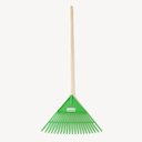 Ver imagem 1 de Kit 6 Vassoura Jardim Plástica Verde 22 Dentes com Cabo