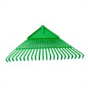 Ver imagem 2 de Kit 6 Vassoura Jardim Plástica Verde 22 Dentes com Cabo
