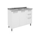 Ver imagem 1 de Gabinete c/Pia Múltipla 6015 3 Portas 2 Gavetas Branco - Bertolini