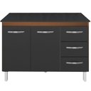 Ver imagem 1 de Balcao Com Tampo 120cm 9110x9300 Savana Preto Mobbs