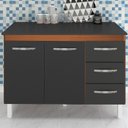 Ver imagem 2 de Balcao Com Tampo 120cm 9110x9300 Savana Preto Mobbs