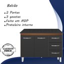 Ver imagem 3 de Balcao Com Tampo 120cm 9110x9300 Savana Preto Mobbs