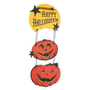 Placa Abóboras Happy Halloween com 1