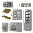 Ver imagem 3 de Cozinha Completa Americana 7 Peças com Cristaleira Cinza - Móveis Henn