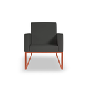 Ver imagem 3 de Kit 06 Poltronas Recepção Courino 3 Cores - Base Ferro Cobre - Cinza