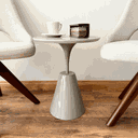 Ver imagem 3 de Mesa Lateral Cone Masp Redonda 50 cm Tampo Cinza Base Cinza Personal Decor Design Mesa Lateral Cone