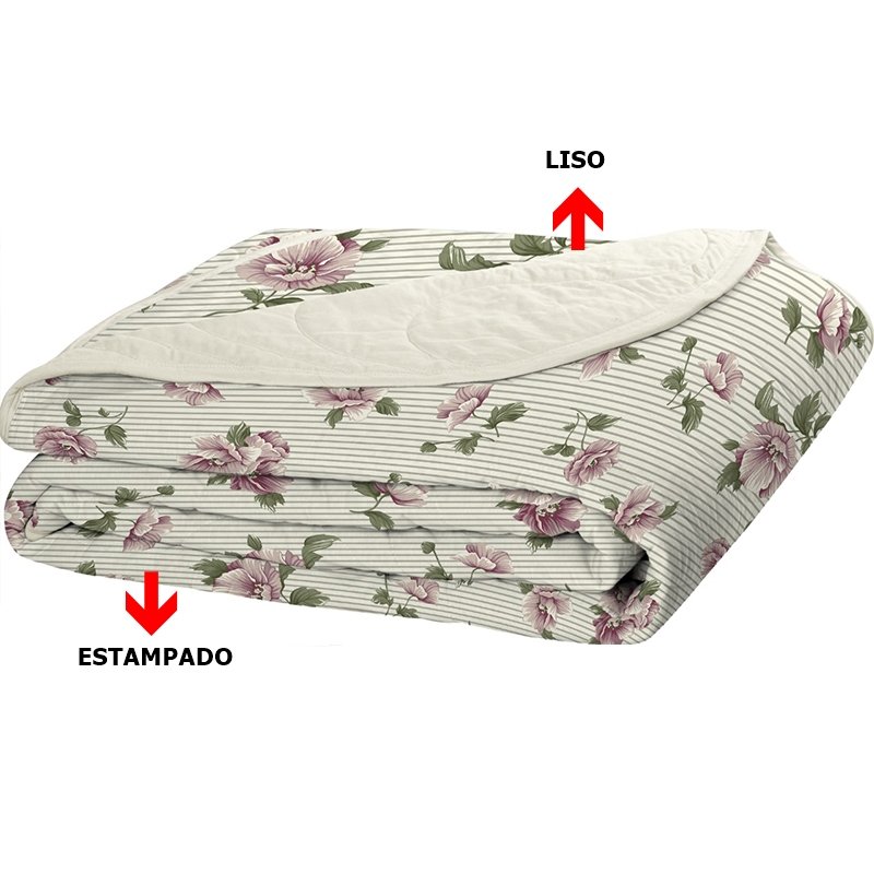 Cobre Leito Tecebem Solteiro Malha Estampada em Matelasse 170 X 240cm Celine/baunilha - 3