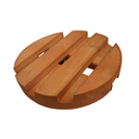 Ver imagem 1 de Suporte Vaso Redondo 22cm Roda Preta Mogno