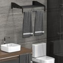 Ver imagem 2 de Suporte para Toalha de Banho Toalheiro Hotel Preto Tallin