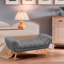 Ver imagem 2 de Recamier Estofada Casal King Size Ayla Veludo Cinza