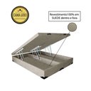 Ver imagem 1 de Base Box Baú Luxo Blindado Queen Bipartido AColchoes Suede Bege 49x158x198