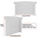 Ver imagem 2 de Cabeceira para Cama Box Queen 202cm Kendi Linho Off White com Bege - Sallar Home