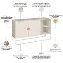 Ver imagem 6 de Kit Balcão Buffet 2 Portas e Aparador 2 Gavetas para Sala de Jantar Industrial Alek A03 Off White -