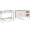 Ver imagem 2 de Kit Balcão Buffet 2 Portas e Aparador 2 Gavetas para Sala de Jantar Industrial Alek A03 Off White -