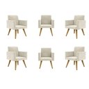 Ver imagem 1 de Kit 06 Cadeiras Poltronas Decorativa - Escritório - Recepção Cor:bege