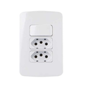 Ver imagem 1 de Conjunto 1 Interruptor Simples + 2 Tomada 10a 4x2 B3 Margirius