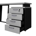 Ver imagem 4 de Mesa em L Mesa L com Gaveteiro 4 Gavetas 150cm Cinza Sagrado com Preto F5 Office