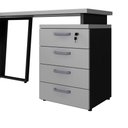 Ver imagem 6 de Mesa em L Mesa L com Gaveteiro 4 Gavetas 150cm Cinza Sagrado com Preto F5 Office
