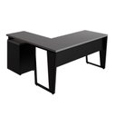 Ver imagem 7 de Mesa em L Mesa L com Gaveteiro 4 Gavetas 150cm Cinza Sagrado com Preto F5 Office