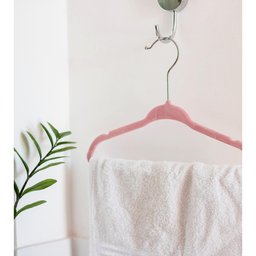 Kit de 10 Cabides Infantis de Veludo Toqzinho Rosa - Oikos - 2