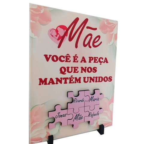 Porta Retrato Dia Das Mães Decorativo em Azulejo 20 X 15 Cm Coleção Tea & Amor Azumae012