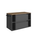 Ver imagem 2 de Gabinete de Banheiro Suspenso 80cm com 4 Nichos 1toalheiro 1porta e 1gaveta Bh8010 Mel/grafite
