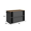 Ver imagem 3 de Gabinete de Banheiro Suspenso 80cm com 4 Nichos 1toalheiro 1porta e 1gaveta Bh8010 Mel/grafite