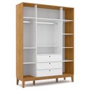 Ver imagem 2 de Guarda Roupa Infantil 4 Portas Unique Freijó Branco Soft Eco Wood - Matic