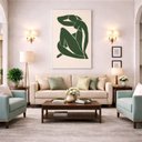 Ver imagem 5 de Quadro Canvas Matisse a Linha Verde 90x60cm Mold Branca