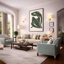 Ver imagem 4 de Quadro Canvas Matisse a Linha Verde 90x60cm Mold Branca