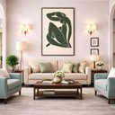 Ver imagem 3 de Quadro Canvas Matisse a Linha Verde 90x60cm Mold Branca