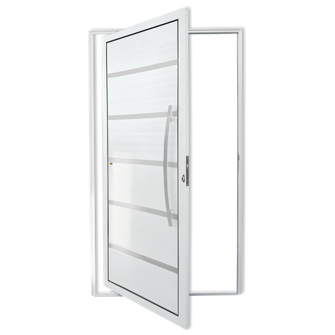 Porta Pivotante Alumínio Lambril Premium c/Puxador D.Branco 120 Brimak