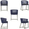 5 Cadeiras de Jantar Noronha Fendi Corda Náutica E11 Trama Azul - 6