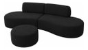 Ver imagem 5 de Sofá e Puff Orgânico Virginia 200cm Sala Suede: Preto