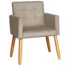 Ver imagem 1 de Poltrona Decorativa para Sala de Espera Comercial Tecido Suede Base de Madeira Pés Palito