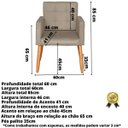 Ver imagem 2 de Poltrona Decorativa para Sala de Espera Comercial Tecido Suede Base de Madeira Pés Palito