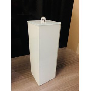 Porta Escovas De Vidro Com Tampa Branco Lavabo Banheiro