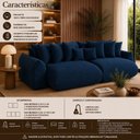 Ver imagem 7 de Sofá Retrátil 3 Lugares Veludo Armani 2,10 Mts Azul