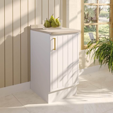 Balcão 1 Porta 40cm com Tampo Marselha CabeCasa MadeiraOriginals Branco