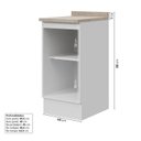 Ver imagem 3 de Balcão 1 Porta 40cm com Tampo Marselha CabeCasa MadeiraOriginals Branco