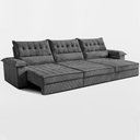 Ver imagem 1 de Sofá Retrátil e Reclinável 4,20m com Molas e Espuma D33 Thunder Velusoft Cinza Cama Inbox